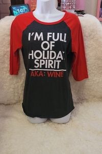❤🤍Holiday Spirit baseball shirt L🤍❤